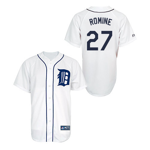 Andrew Romine #27 Youth Baseball Jersey-Detroit Tigers Authentic Home White Cool Base MLB Jersey
